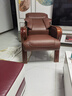 盛宁 老板椅真皮牛皮可躺办公椅按摩家用实木四脚大班椅书房会议椅子 棕色仿牛皮 不加脚踏 不加按摩 实拍图