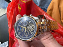 冠琴（GUANQIN）手表男机械表全自动镂空飞轮瑞士品质防水夜光皮带男士双日历手表 名匠-间金蓝面 实拍图
