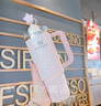 STANLEY巨无霸吸管杯水杯保温杯大容量办公不锈钢杯子887ML-蜜桃向日葵 实拍图