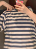 蕉内（Bananain）王一博同款305H纯棉睡衣男女士100%棉情侣家居服短袖短裤套装夏季 【王一博同款】海藻蓝横条纹 XL 实拍图