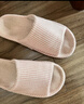果洛菲（GUOLUOFEI）日式棉麻拖鞋春秋居家室内木地板情侣亚麻拖鞋男四季 粉红 38-40 实拍图