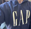 Gap男女装印花字母logo抓绒连帽卫衣休闲660128外套 海军蓝 175/96A(L) 亚洲尺码 实拍图