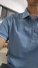 罗蒙（ROMON）冰爽凉感短袖t恤男翻领夏季新款速干半袖polo中青年商务百搭T恤男 S3T258406灰蓝 L （建议120-135斤） 实拍图