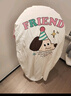 果壳（Gukoo）睡裙女春夏新款卡宽松插肩袖圆领纯棉女士家居服睡裙 奶白 XL 实拍图
