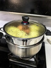 苏泊尔（SUPOR）汤锅304不锈钢蒸锅加厚家用煮粥锅煮面锅复底炖锅火锅 燃气电磁炉 24cm 升级防烫加深加厚+蒸格 实拍图