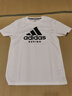 阿迪达斯（adidas）短袖男健身经典三条纹休闲运动速干T恤 白/黑 L 实拍图