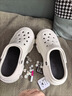 森馬洞洞鞋女款夏季2025新款外穿高级踩屎感包头拖鞋防滑软底沙滩凉鞋 白色【米黑煤球】 34-35 实拍图