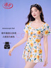 浪莎（LangSha）泳衣女保守连体裙式透气快干收腰遮肉显瘦沙滩泳装运动泡温泉游泳 实拍图