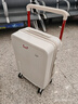 袋鼠（KANGAROO）宽拉杆行李箱新款18寸小型多功能轻便登机箱高颜值学生加厚旅行箱 贝壳白【杯架+充电接口+挂钩】 18英寸 【航空可上飞机】 实拍图