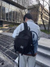 回力双肩包男初中高中大学生书包大容量背包轻便电脑包休闲旅行男包 黑色标准号【升级加固款】 实拍图