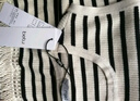 百图年夏季新款连衣裙条纹针织连衣裙南法背心流苏长裙女2307T74 黑白条 L 实拍图