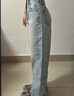 moussy【明星同款】秋季高腰减垮直筒水洗牛仔裤010HAS11-2391 110蓝色 M 10026 实拍图