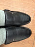 蜻蜓牌新款牛皮男士皮鞋圆头套脚透气商务休闲真皮男中老年人爸爸鞋子男 黑色 40 实拍图