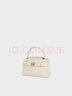 CHARLES&KEITH鳄鱼纹凯莉包手提斜挎婚包包女包生日礼物CK2-50270880-1 Ivory象牙色 S 实拍图