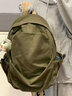 COSMICKISS书包初中日系水洗帆布双肩包女简约百搭高中大学生背包男慵懒风 绿色 实拍图
