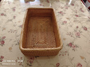 越南进口藤编收纳筐桌面长方形玩具零食田园收纳篮编织出口 小方筐大号30*19*高9 实拍图