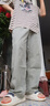 百鹊亭（BAIQUETING）美式黄泥牛仔裤男生春夏季宽松直筒休闲裤百搭浅色水洗阔腿长裤 黄泥色 XL码（110斤-145斤） 实拍图