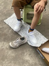 361°儿童四季板鞋男女童(3-12岁)百搭魔术贴滑板鞋小白鞋 银32 实拍图