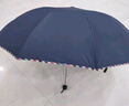 天堂 加大雨伞三折 晴雨两用商务伞经典格纹10骨大雨伞男女 藏青 实拍图