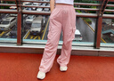 浪莎美式降落伞工装裤女夏季冰丝高腰阔腿宽松休闲速干户外运动裤女 实拍图
