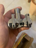 潜水艇（Submarine）F403一进二出三通角阀黄铜镀铬双把双控单独出水自带止水装置银色 实拍图