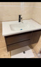 妙泉海新中式实木浴室柜陶瓷一体盆卫浴洗脸盆柜组合卫生间洗漱台洗手盆 胡桃色90cm普通半封镜柜/送龙头 实拍图