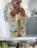 晴碧琳月子服带胸垫 孕妇医院待产裙夏季薄款产后哺乳睡衣孕妇睡裤套装 带胸垫黄心小熊裙+可调节托腹裤 XL丨参考体重120-135斤 实拍图
