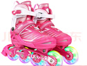 美洲狮（COUGAR）轮滑鞋儿童闪光溜冰鞋男女滑冰旱冰鞋女轮滑鞋男童 粉红全闪套装 S (可调26-30码) 实拍图