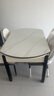 沐晨岩板餐桌实木可伸缩折叠圆餐桌椅组合现代简约小户型餐厅吃饭桌子 4轨道黑白色-雪山白岩板【皮椅】 1.20m一桌四椅 实拍图