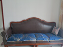 思美琢美式沙发复古实木真皮沙发头层牛皮广东佛山简美田园风格客厅家具 四人位 实拍图