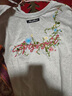 安初夏2025新款夏季花卉刺绣短袖t恤男装宽松半袖情侣装潮牌重磅上衣服 白灰色【前后刺绣纯棉】 L 建议115-130斤 实拍图