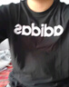 adidas情侣休闲纯棉上衣圆领短袖T恤男女夏季阿迪达斯官方轻运动 黑色 3XL 实拍图