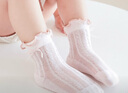 贝肽斯婴儿袜子春秋季薄款女童宝宝花边棉袜儿童中短筒网眼袜春秋季 泡泡口 网眼透气- 3双 6-12月 (建议脚长10-12cm） 实拍图