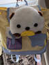 AIOSC双肩包韩系软萌可爱卡通水獭毛绒玩偶少女通勤背包学生上课小书包 pu贝壳小狗双肩 实拍图