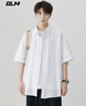 GLM短袖衬衫男夏季韩版宽松透气潮流百搭免烫半袖衬衣外套白色XL 实拍图