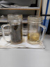 富光双层玻璃杯商务泡茶杯子 大容量男女耐热办公水杯带把黑色320ml 实拍图