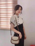 CAHOE KULLO官网包包女包轻奢侈2025新款时尚品牌单肩包女士斜挎包小众马鞍包 米白配咖-小众ck女包生日礼物送女友送老婆 夏季实用走心高级感送闺蜜 实拍图