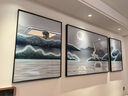 诗六艺家饰客厅装饰画北欧现代简约沙发背景墙挂画三联画大气轻奢壁画晶瓷画 灵韵福鹿（铝合金外框） 镶钻画左右60*80+中间120*80亮面 实拍图