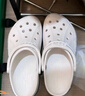 卡骆驰crocs洞洞鞋贝雅卡骆班轻便耐磨一脚蹬休闲鞋|205089 白/深蓝-126 37 /38(230mm) 实拍图