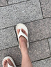 朴西夏季厚底增高人字拖鞋女士外穿踩屎感 珍珠白  37-38 实拍图