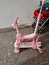 儿童滑板车2-6-12岁男女宝宝平衡车小孩三合一可坐可滑行溜溜车 吉祥粉大轮推把护栏座椅支撑音乐 实拍图