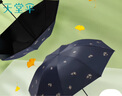 天堂 防紫外线晴雨伞三折 雨伞黑胶防晒太阳伞遮阳晴雨伞 午夜蓝 实拍图