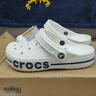 crocs卡骆驰洞洞鞋贝雅卡骆班轻便耐磨一脚蹬休闲鞋|205089 白/深蓝-126 37 /38(230mm) 实拍图