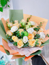 艾斯维娜鲜花速递向日葵混搭花束生日礼物全国同城配送 19朵香槟玫瑰混搭欧式花束 实拍图