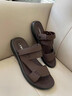 公牛世家凉鞋男夏季透气真皮凉拖两用户外沙滩鞋爸爸男士软底驾车半拖鞋 棕色20017 41(标准皮鞋码) 实拍图