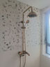 德国全铜卫生间冷热增压家用浴缸简易欧式法式复古淋浴花洒套装 玫瑰金复古花洒 实拍图
