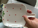 草莓陶瓷碗勺家用高颜值米饭碗少女心甜品碗釉下彩餐具套装 【1个装】浅粉草莓手柄盘 实拍图