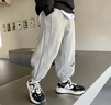 左西男童裤子儿童卫裤春秋款2025新款男孩韩版休闲长裤运动裤 灰色130 实拍图