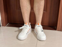 森馬男鞋2026春季新款休闲百搭软底小白鞋子男士厚底增高运动板鞋透气 白橘 44 实拍图