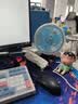电风扇家用桌面风扇台式转页扇小风扇制冷轻音学生宿舍办公室卧室鸿运扇插电式大风力小型静音 白蓝色2.5米【延长定时遥控线】【升级五叶大风力】 实拍图